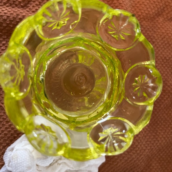 Moon and Star Vaseline Glass Compote! - Picture 6 of 9